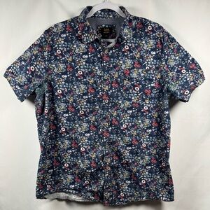 Lee Men's Floral Print Shirt Blue L